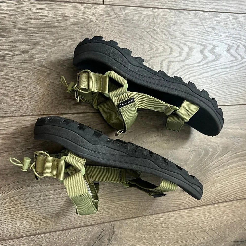 Merrell Speed Fusion Web Sport Sandals Green Black Mens US 8 Hiking Camping